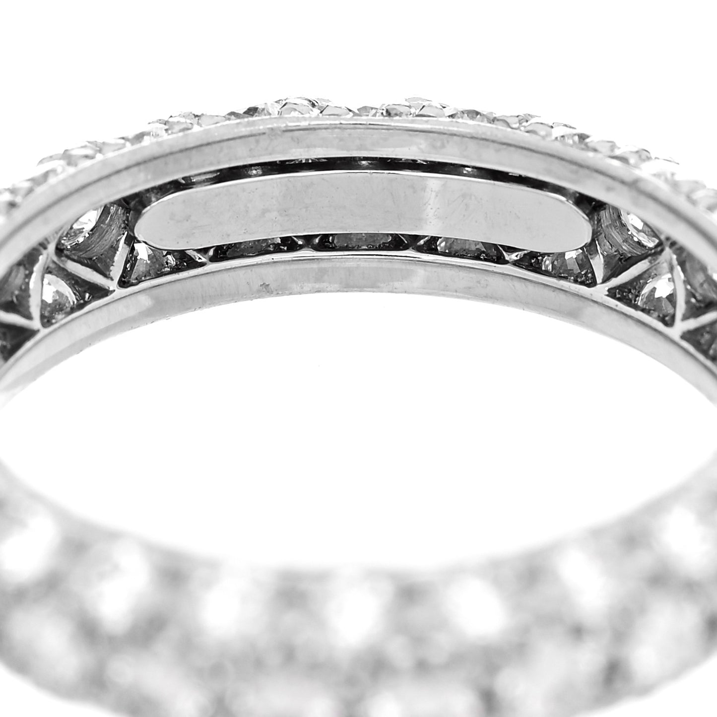 Platinum Diamond Etoile Three-Row Band Ring 47 4