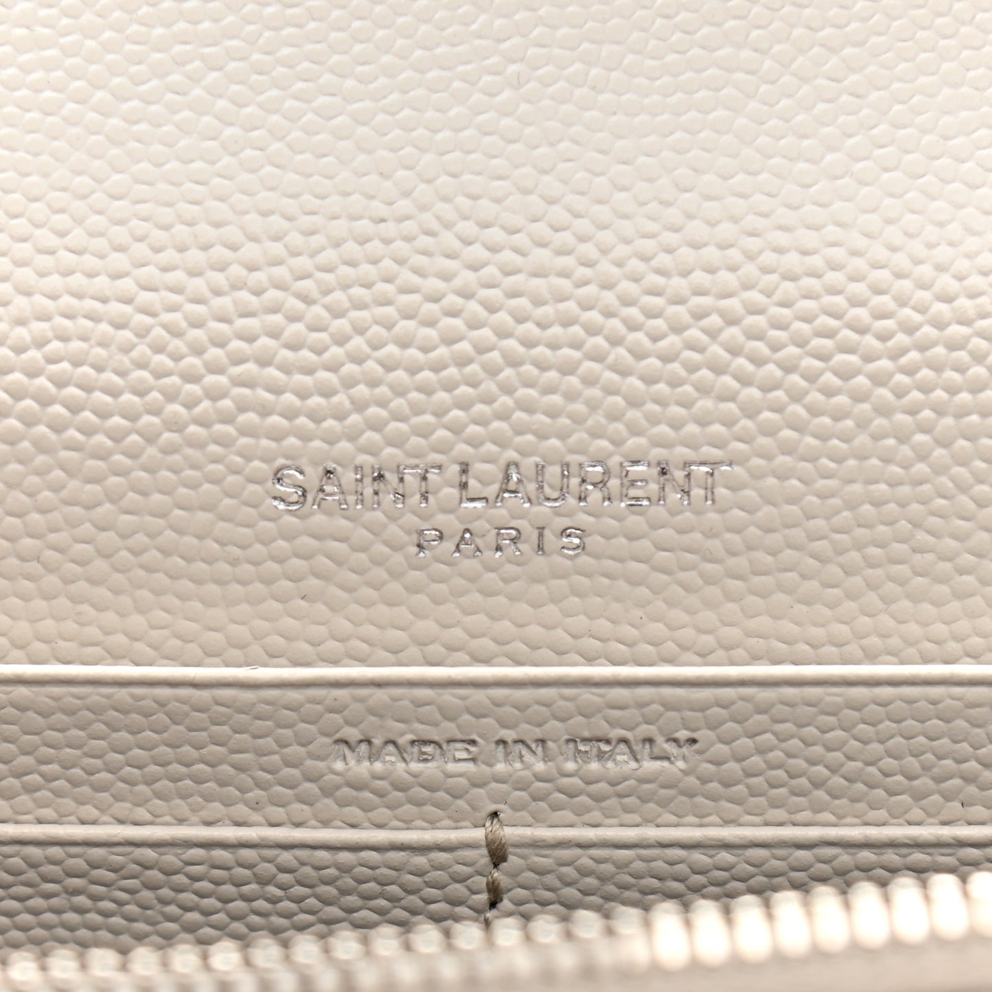 Grain De Poudre Matelasse Chevron Monogram Envelope Chain Wallet Optical White