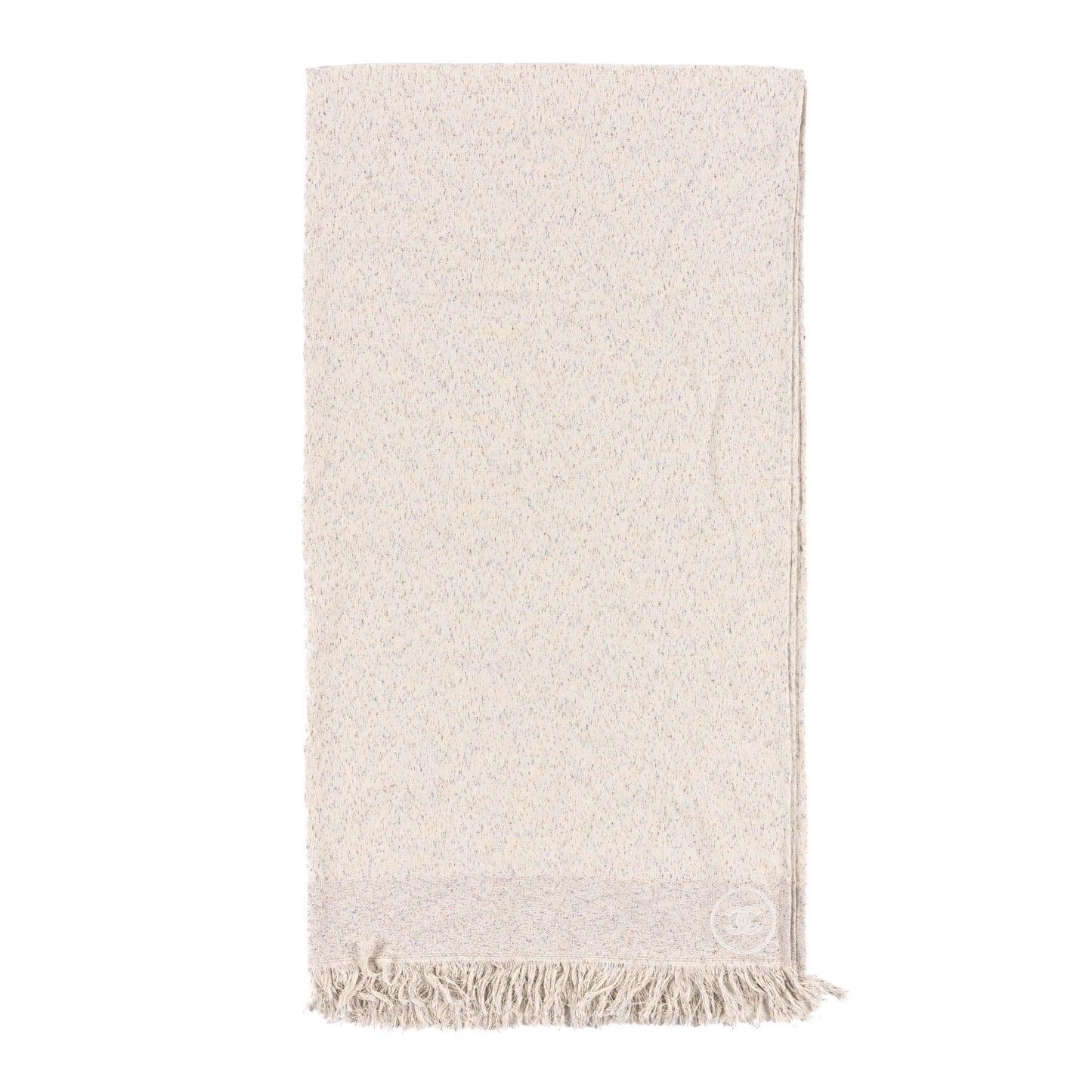 Cotton Woven CC Beach Towel Beige Multicolor