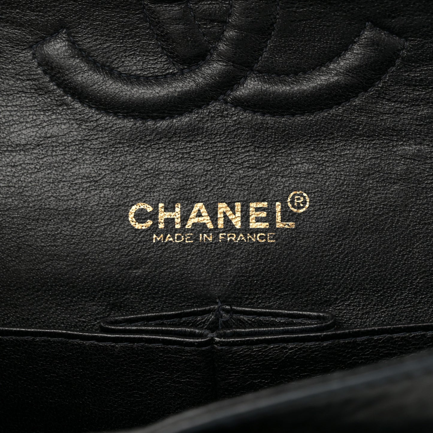 Patent Quilted Medium Double Flap Black