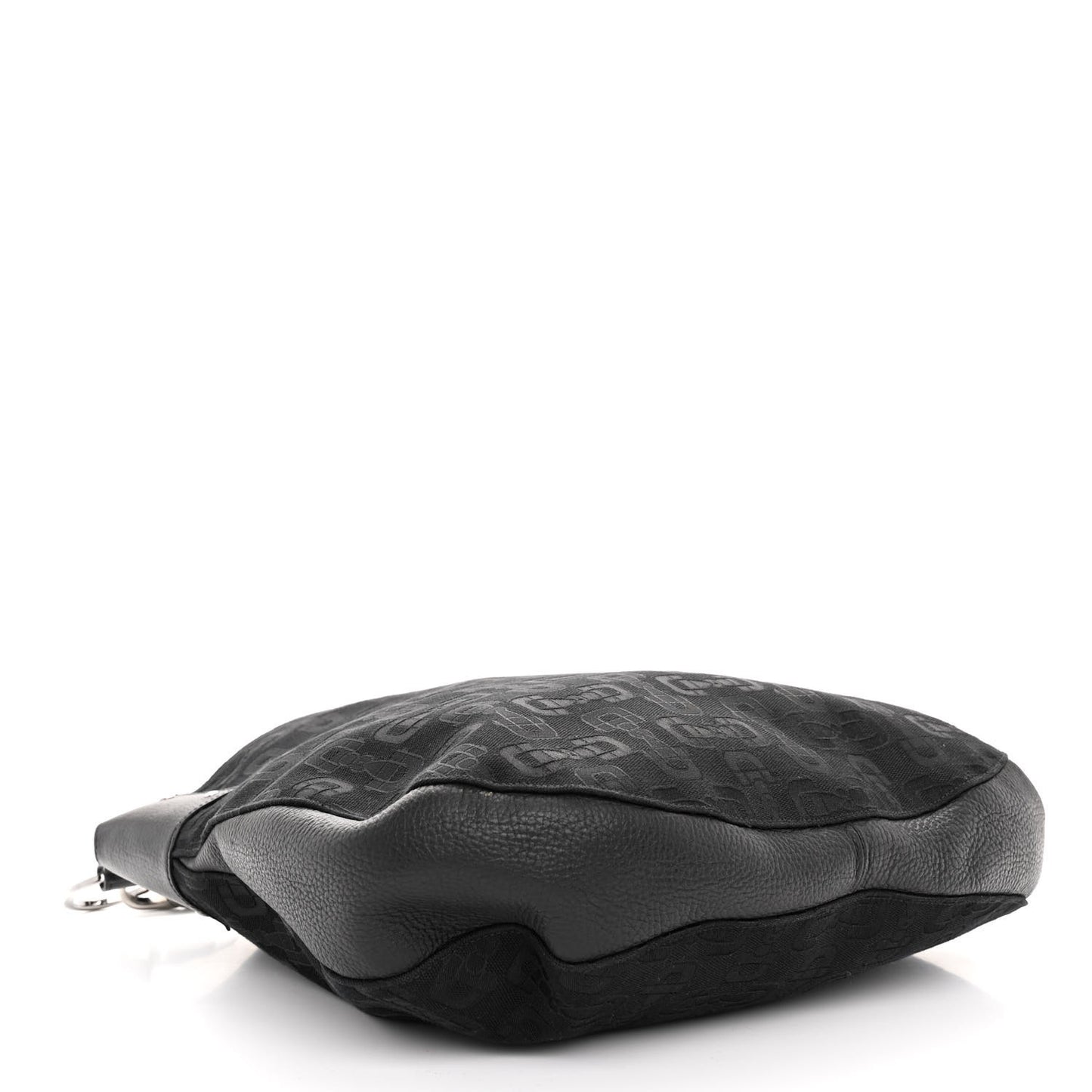 Canvas Horsebit Print Hobo Black