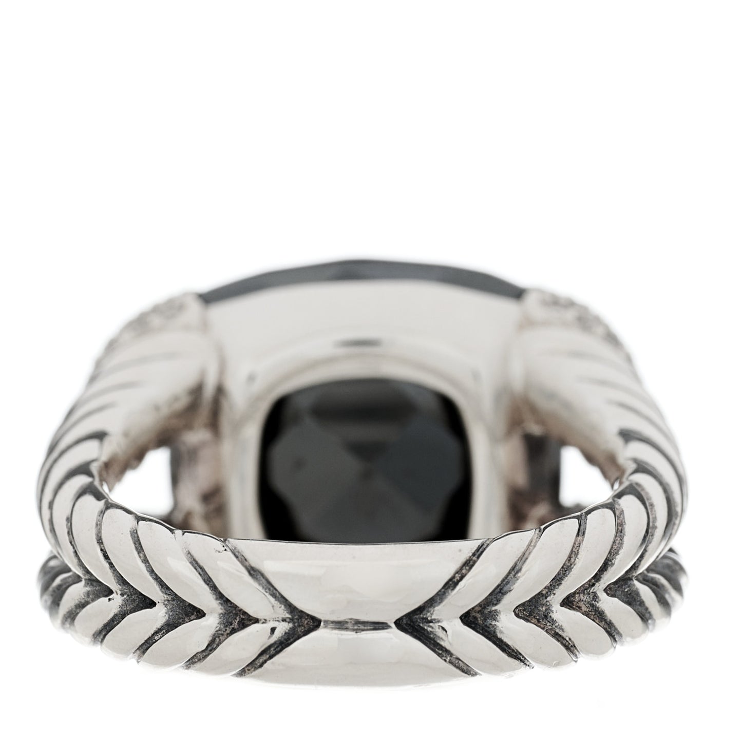 Sterling Silver Diamond Hematine Willow Ring 54 6.75