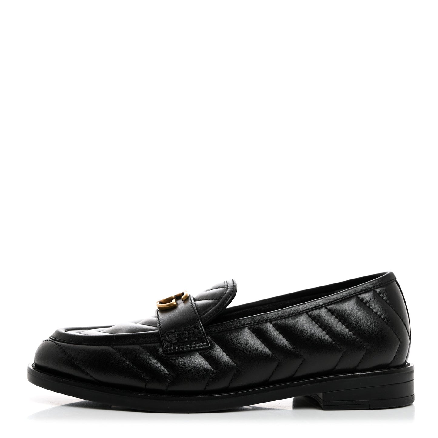 Nappa Matelasse Double G Marmont Loafers 35.5 Black