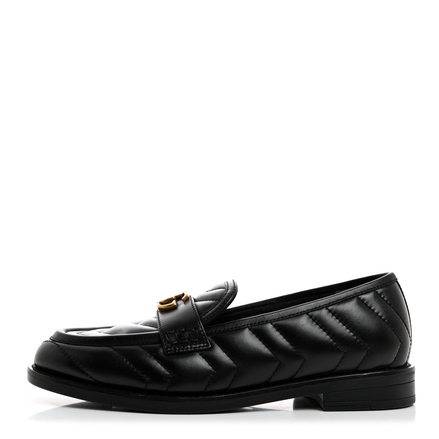 Gucci Nappa Matelasse Double G Marmont Loafers 35.5 Black 1 of 9