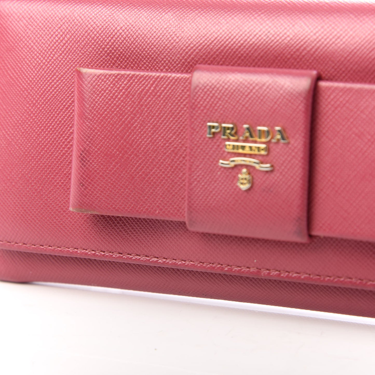 Saffiano Fiocco Bow Continental Wallet Peonia