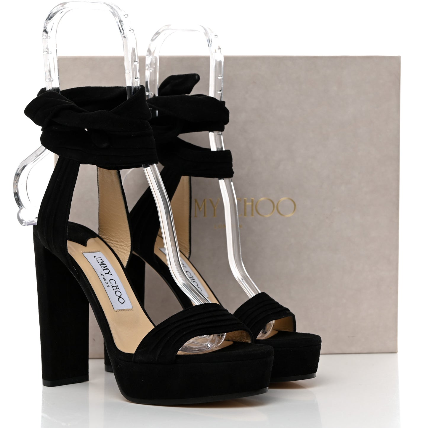 Soft Suede Kaytrin 120 Platform Sandals 38 Black