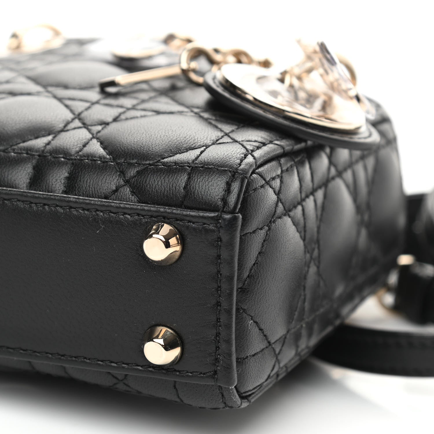 Christian Dior Lambskin Cannage Micro Lady Dior Black 9 of 9