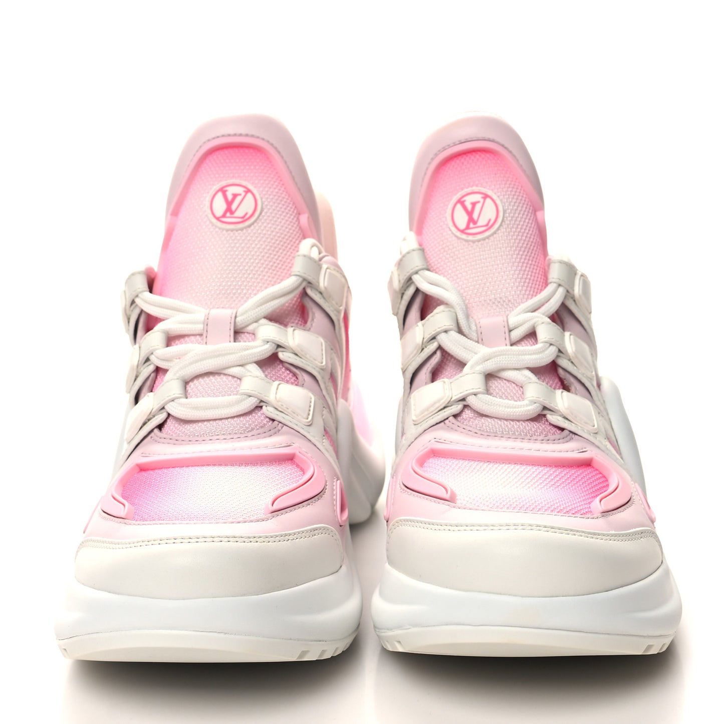 Calfskin Technical Nylon LV Archlight Sneaker 39 White Pink