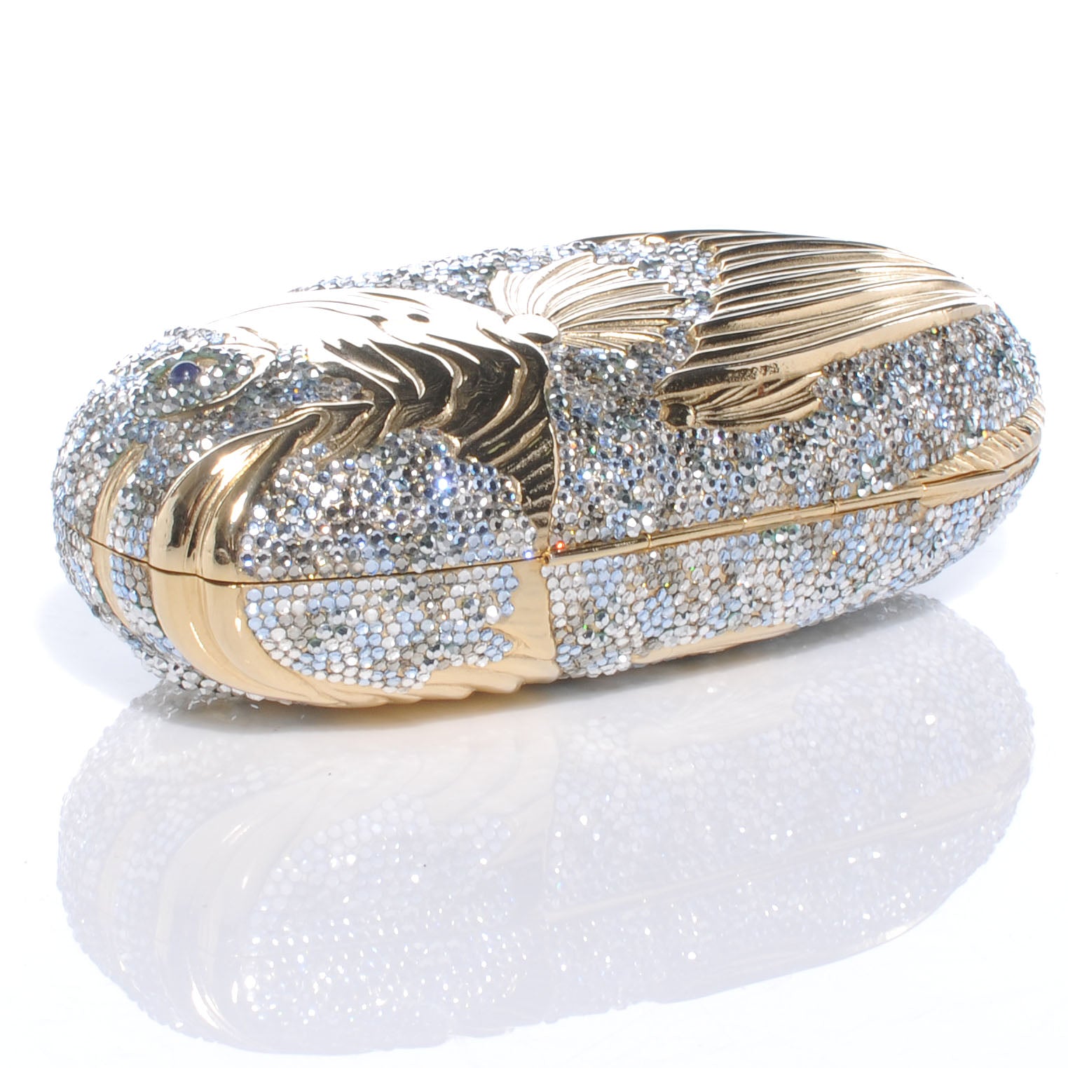 Judith Leiber Crystal Koi Fish Minaudiere Clutch Gold 4 of 6