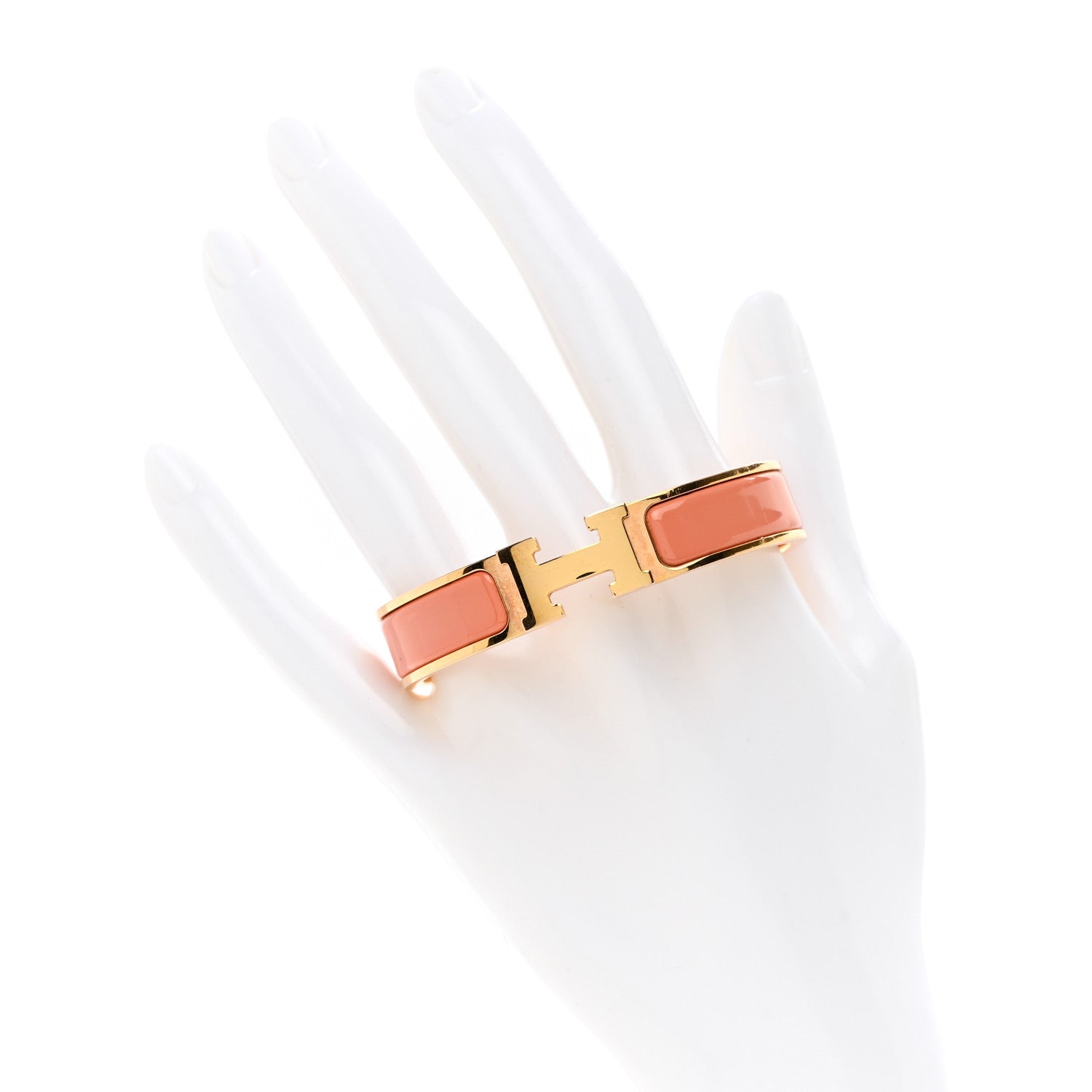Hermes Enamel Narrow Clic Clac H Bracelet PM Mango 2 of 5