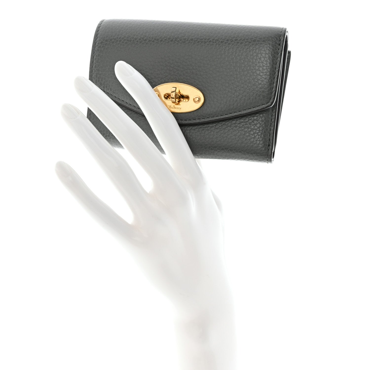 Mulberry Small Classic Grain Darley Folded Multi-Card Wallet Charcoal 2 of 7