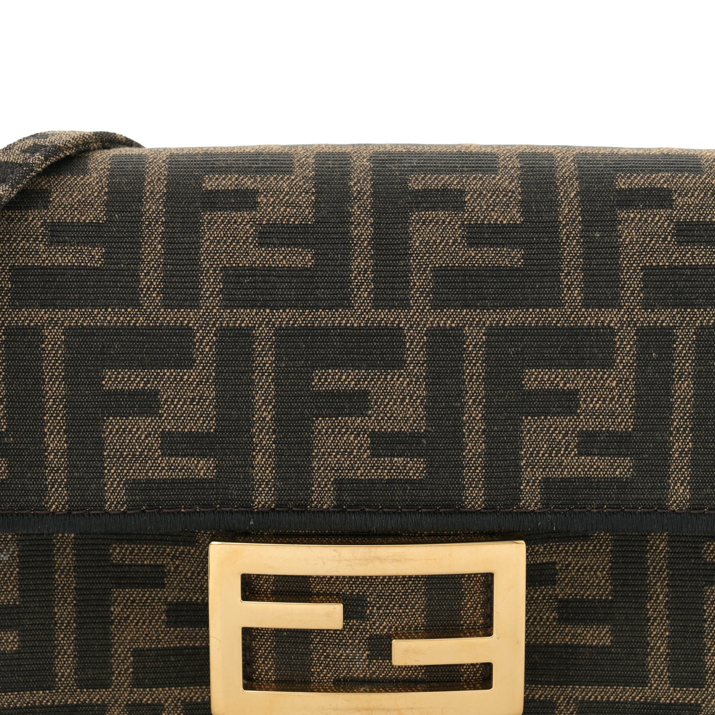 Fabric Jacquard FF 1974 Mini Baguette Tobacco Moro Black