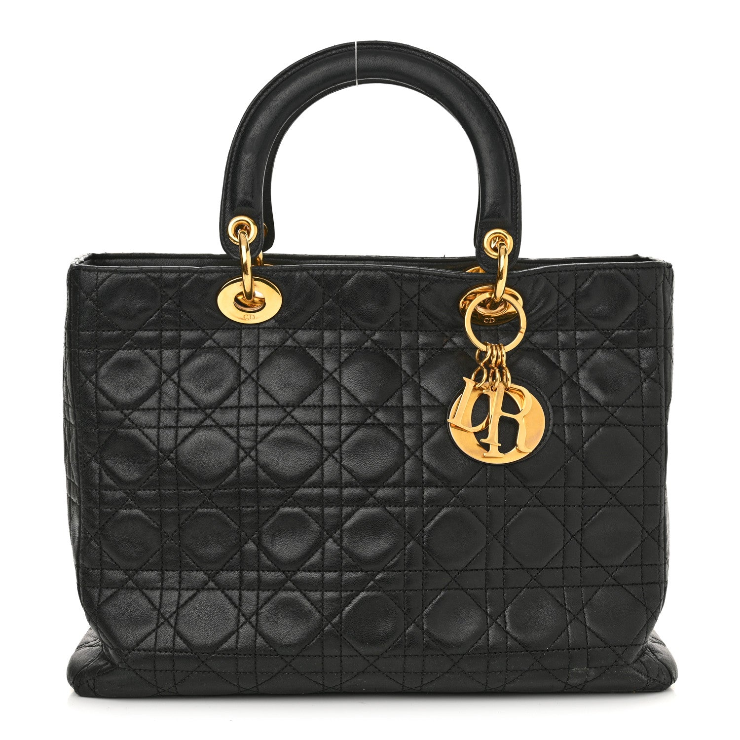 Christian Dior Lambskin Cannage Large Lady Dior Black 1 of 22