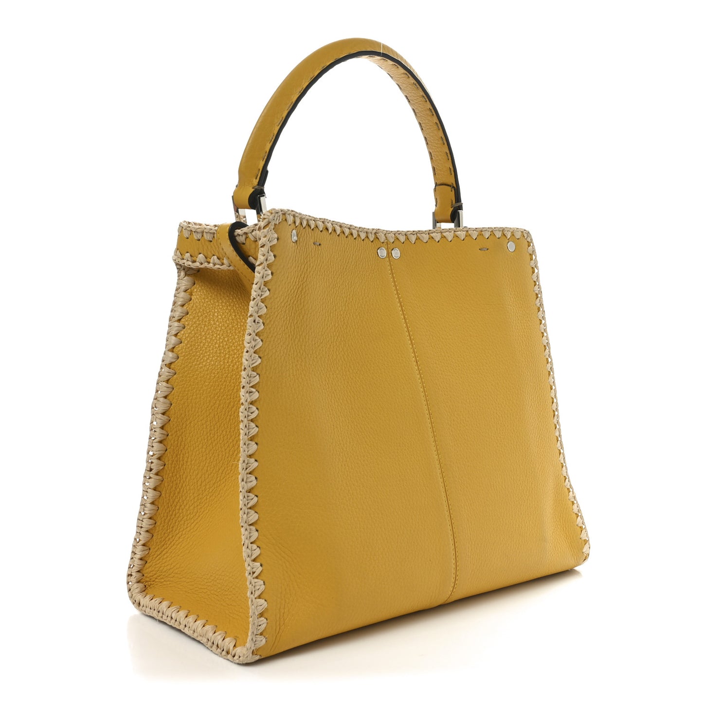 Cuoio Romano Selleria Raffia Bi-Color Woven Medium Peekaboo X-Lite Sunflower Paglia