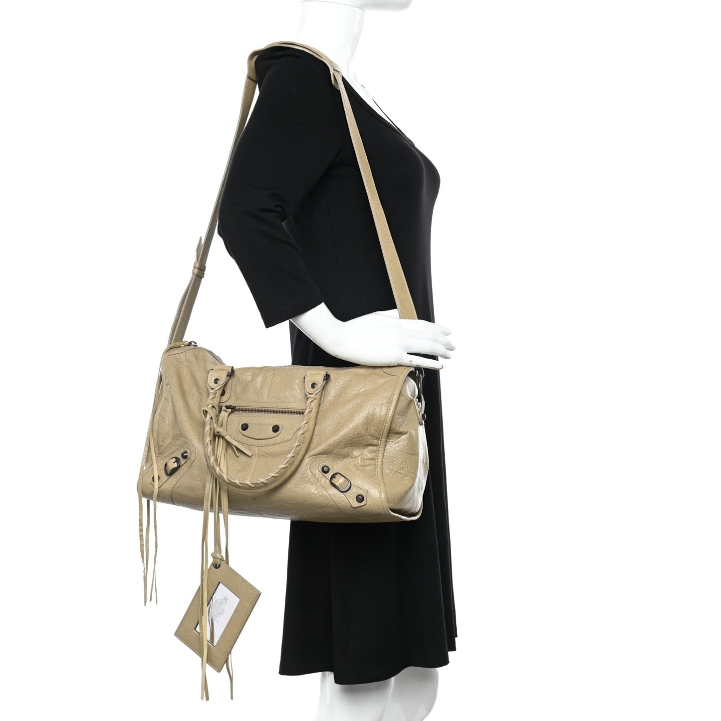 Agneau Classic Hardware Maxi Twiggy Latte Beige