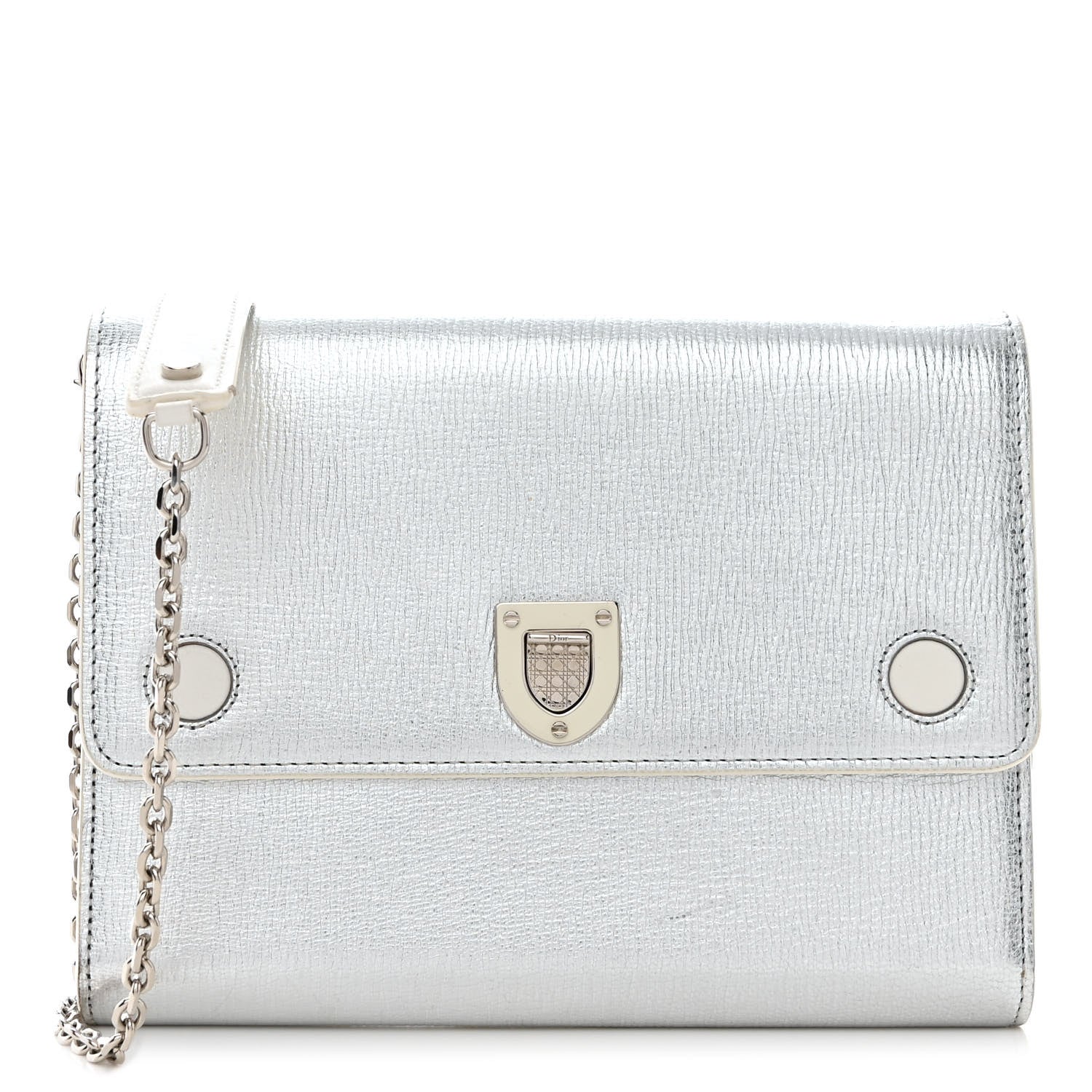 Christian Dior Goatskin Diorever Wallet On Chain Argent 1 of 12