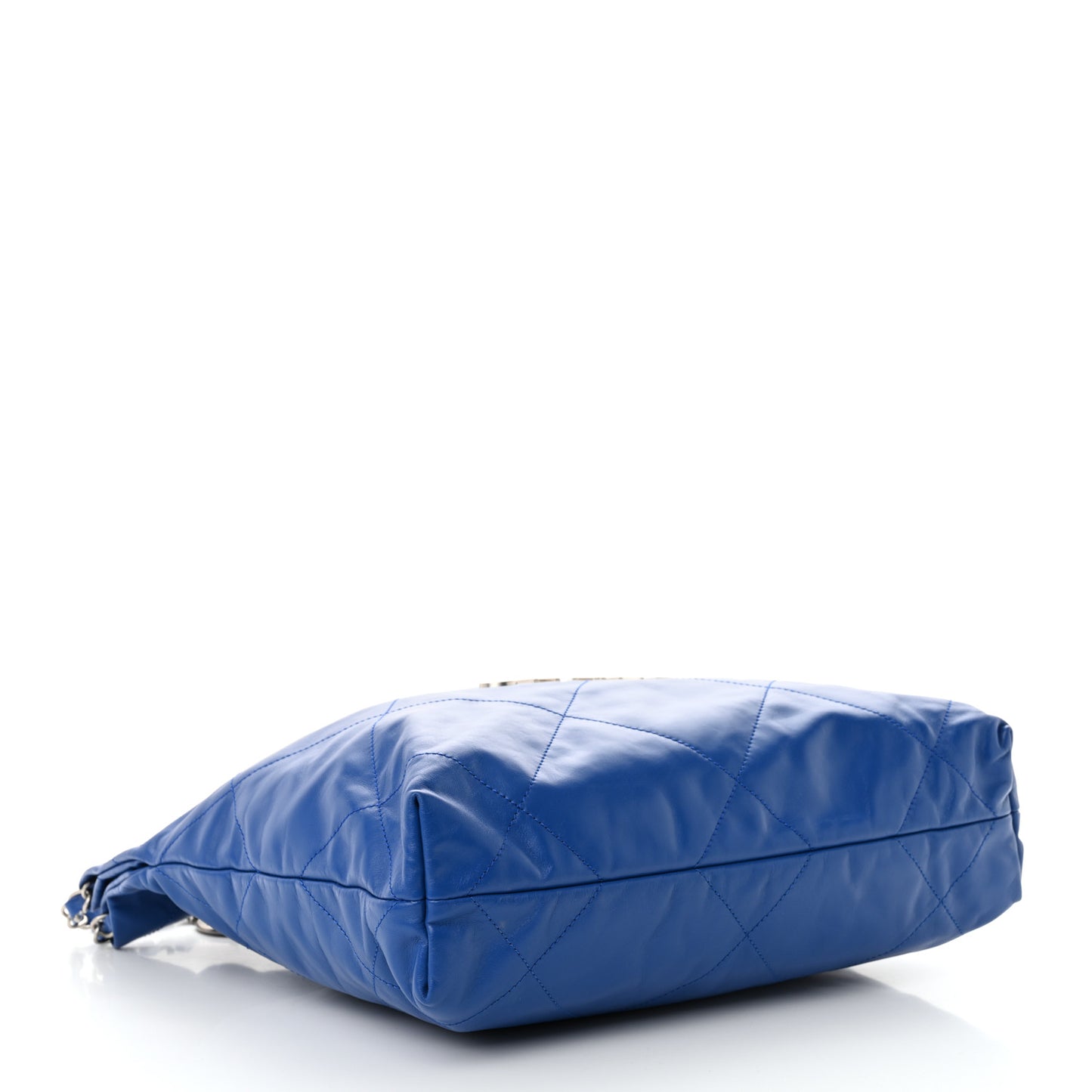 Shiny Calfskin Quilted Small Chanel 22 Dark Blue