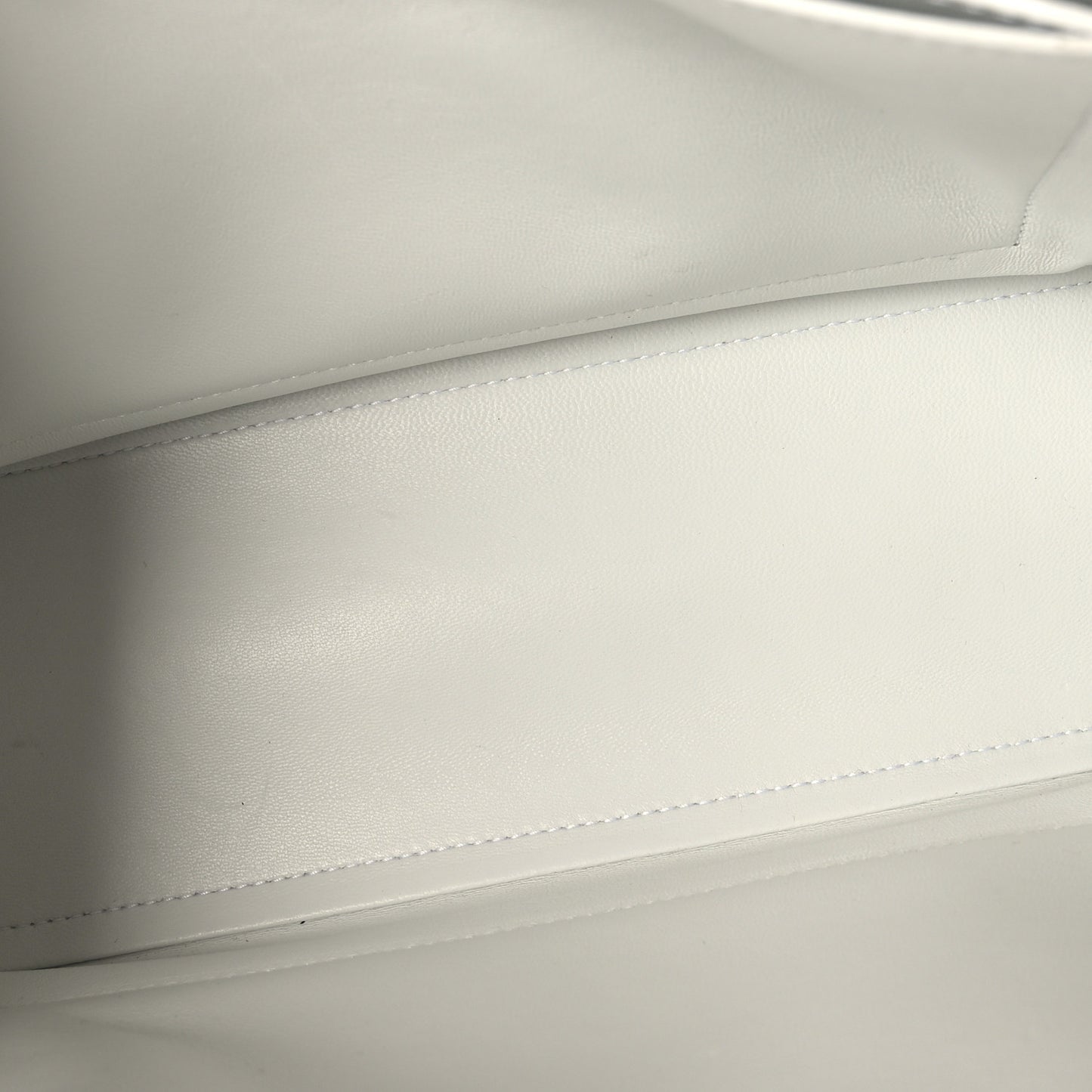 Crushed Calfskin Quilted Medium Crush Chain Bag Optic White