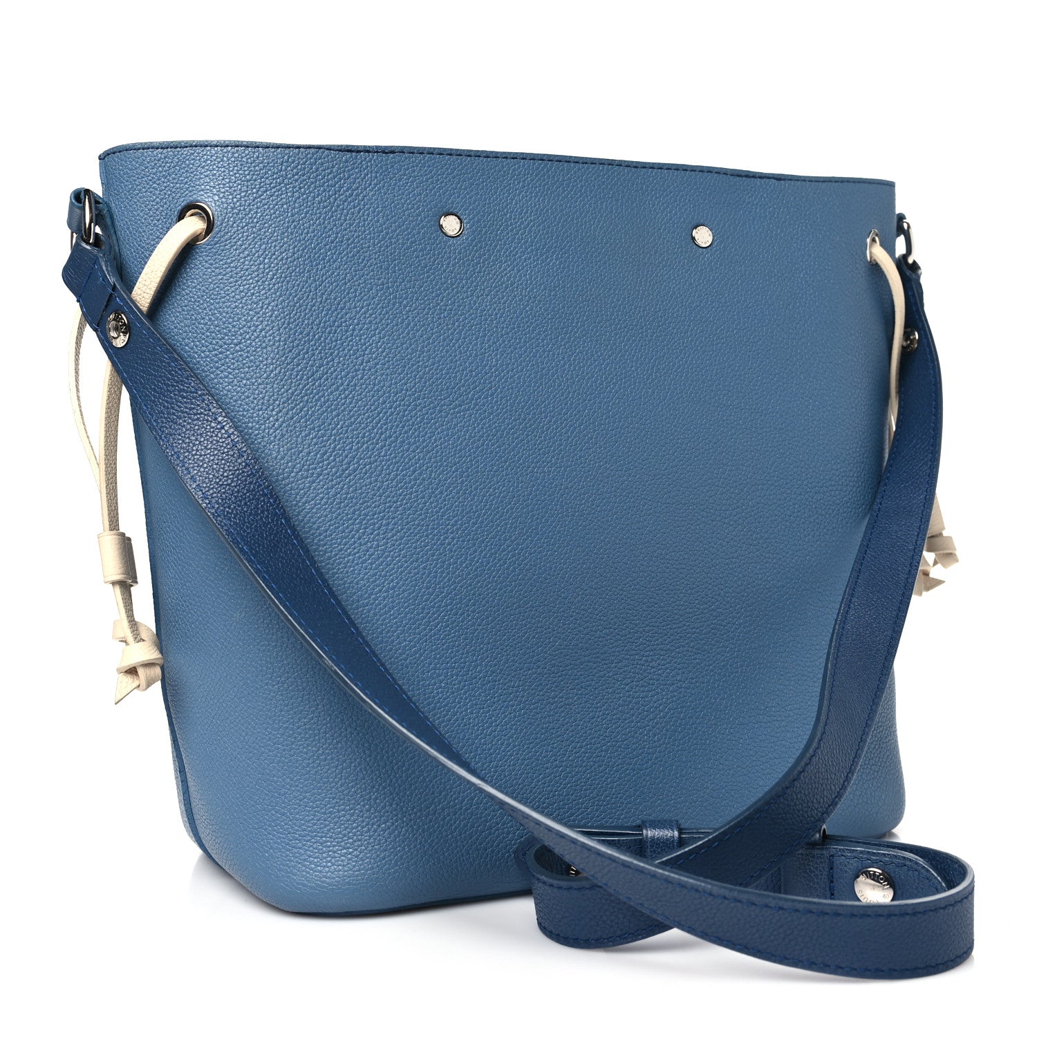 Louis Vuitton Calfskin Lockme Bucket Blue Jean 3 of 11