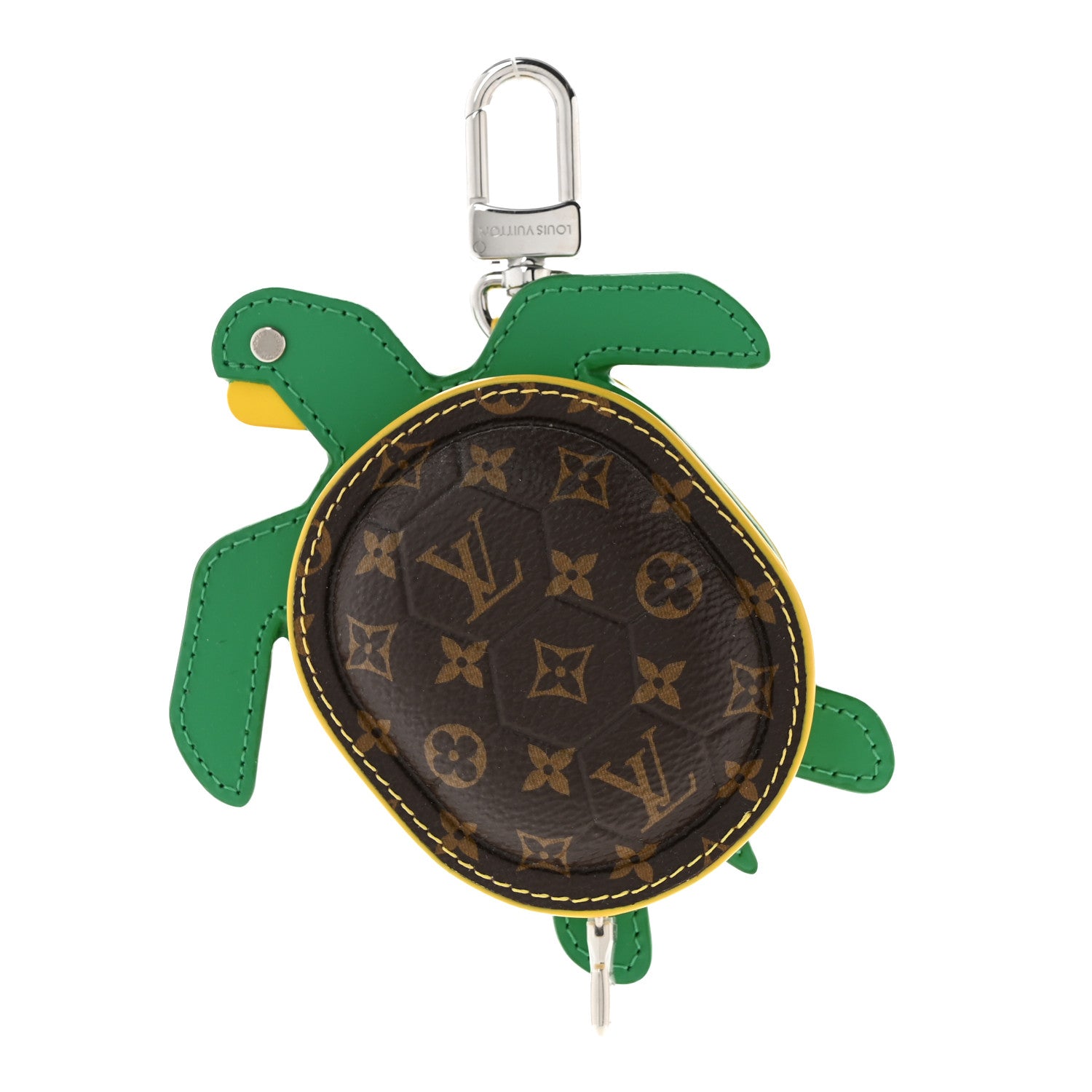 Louis Vuitton Monogram Calfskin LV Turtle Pouch Bag Charm Brown