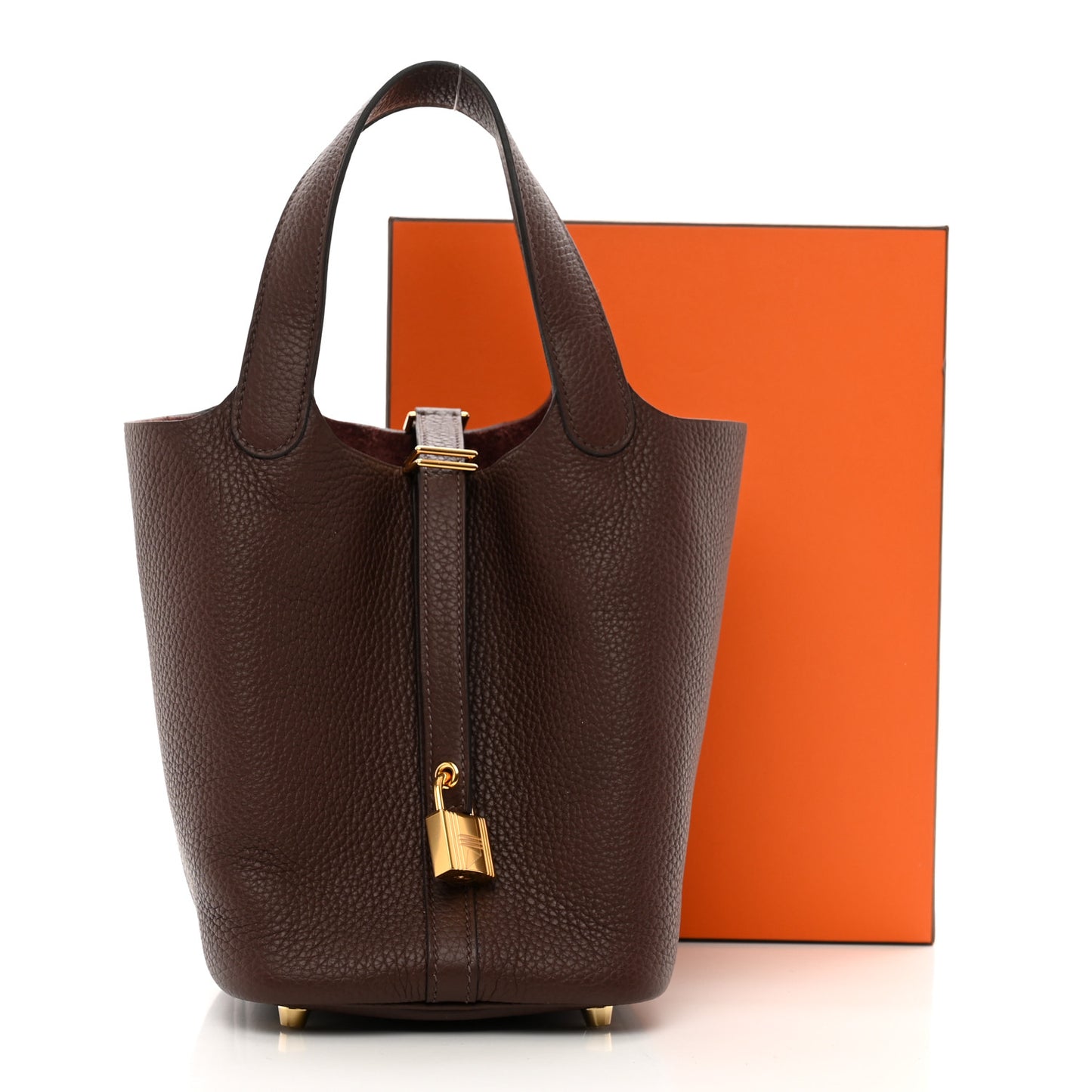 Taurillon Clemence Picotin Lock 18 PM Havane