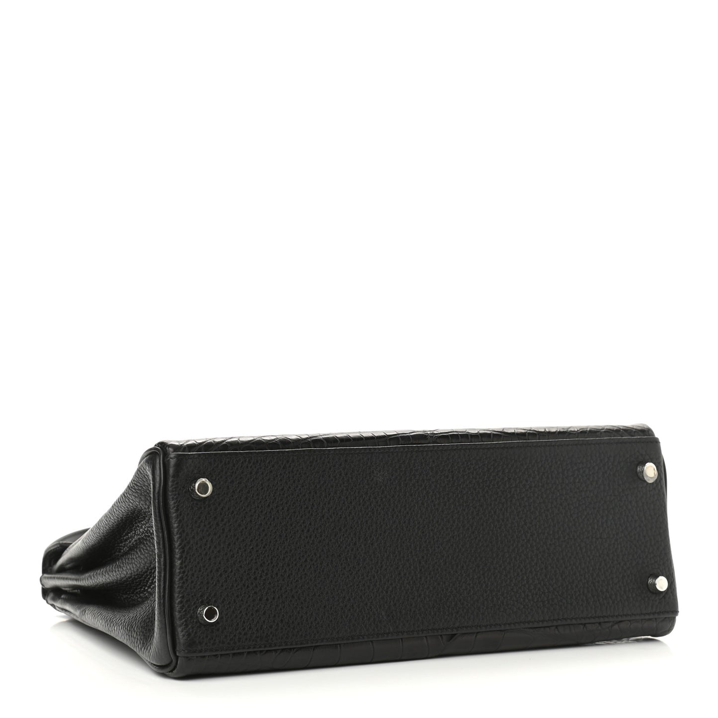 Matte Alligator Taurillon Clemence Box Kelly Retourne 32 Black