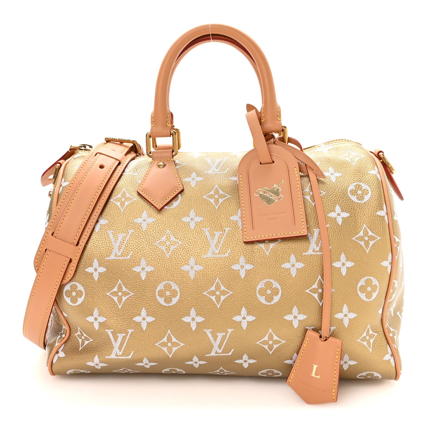 Louis Vuitton Metallic Calfskin Monogram Speedy P9 Bandouliere 30