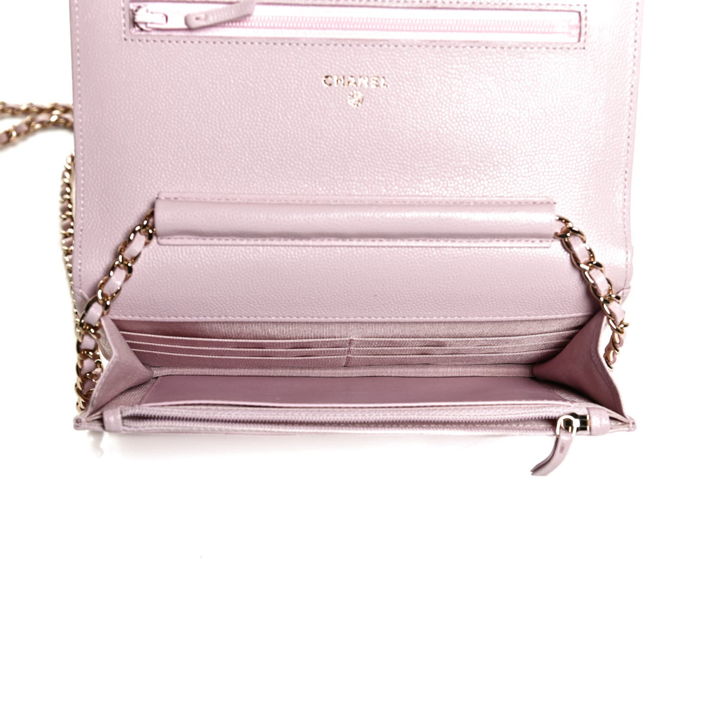 Caviar Quilted Coco Candy Wallet On Chain WOC Light Pink