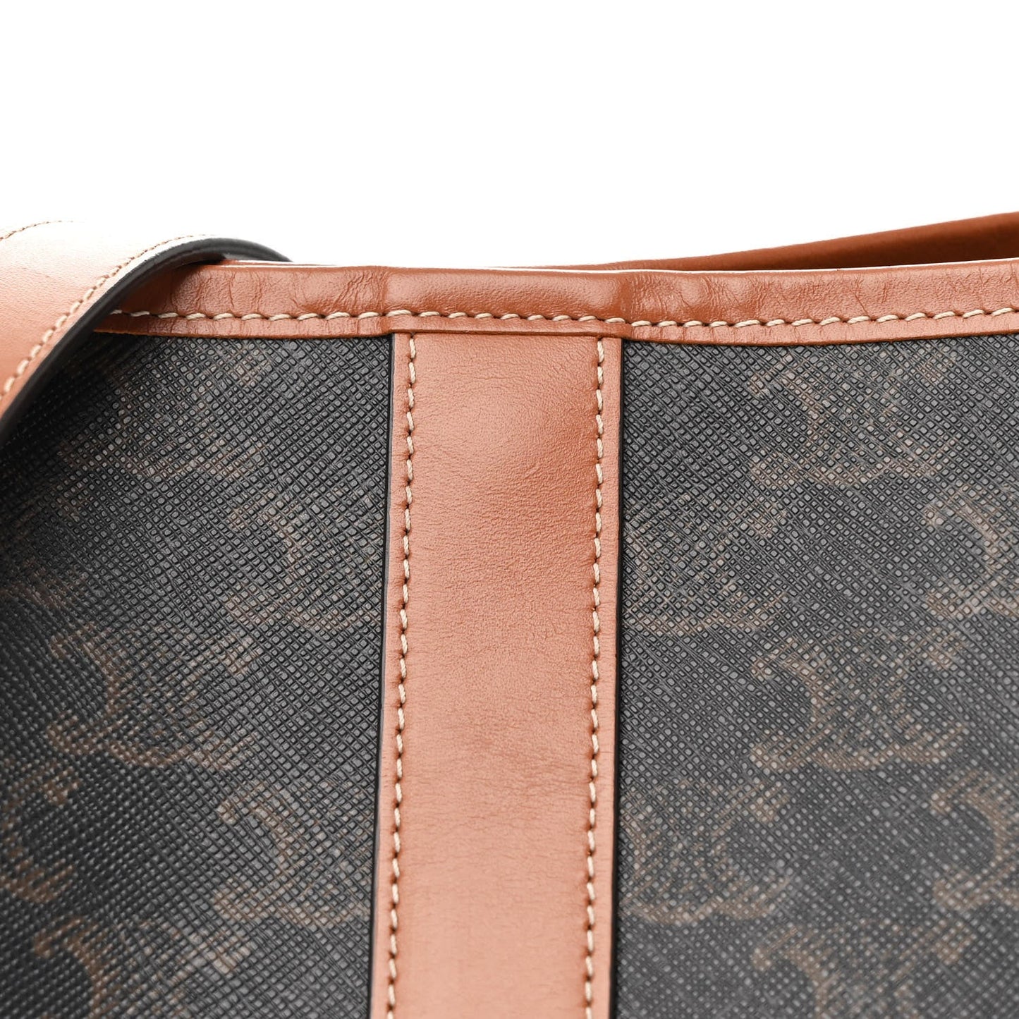 Triomphe Canvas Calfskin Small Bucket Bag Tan