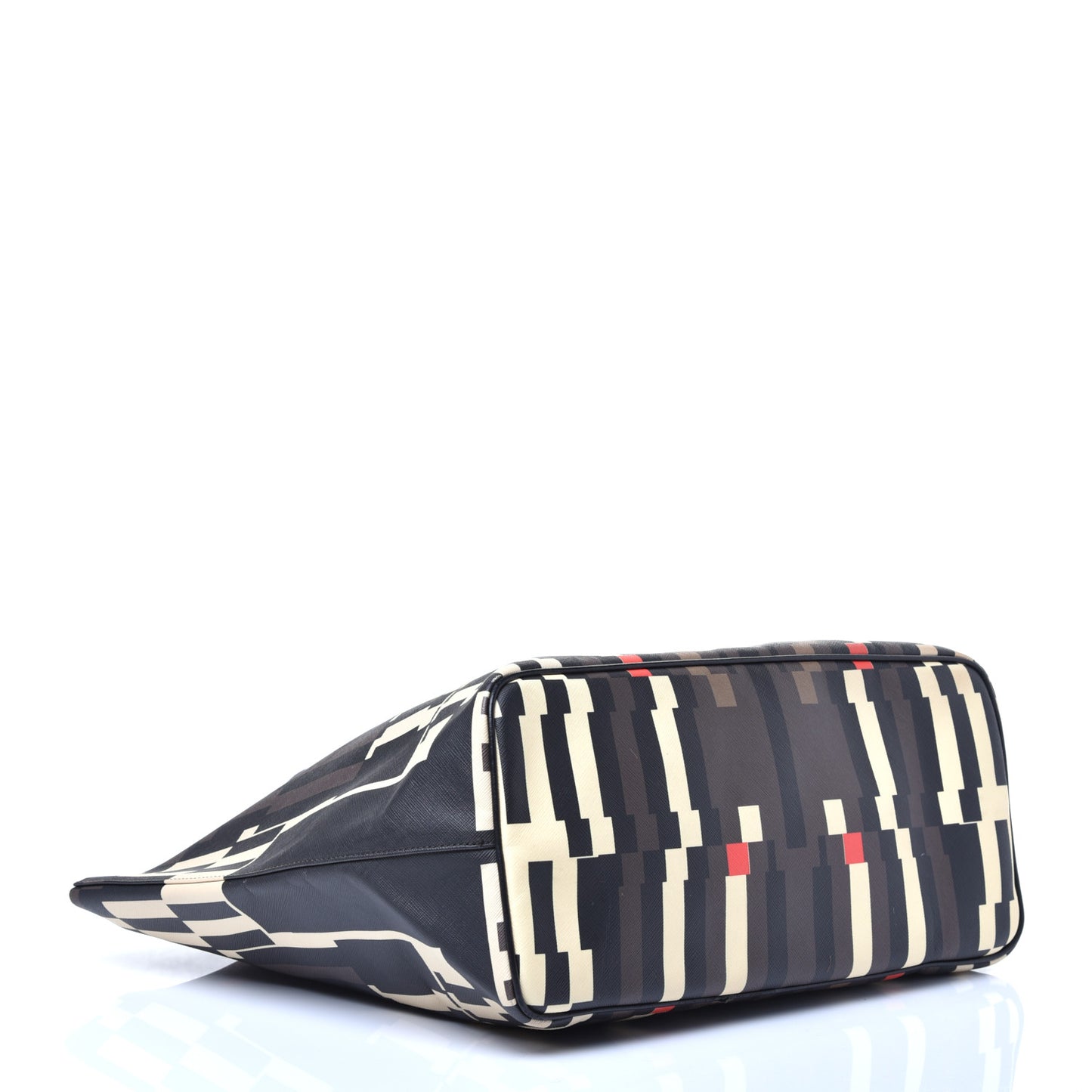 Textured Coated Canvas Print Large Antigona Tote Black
