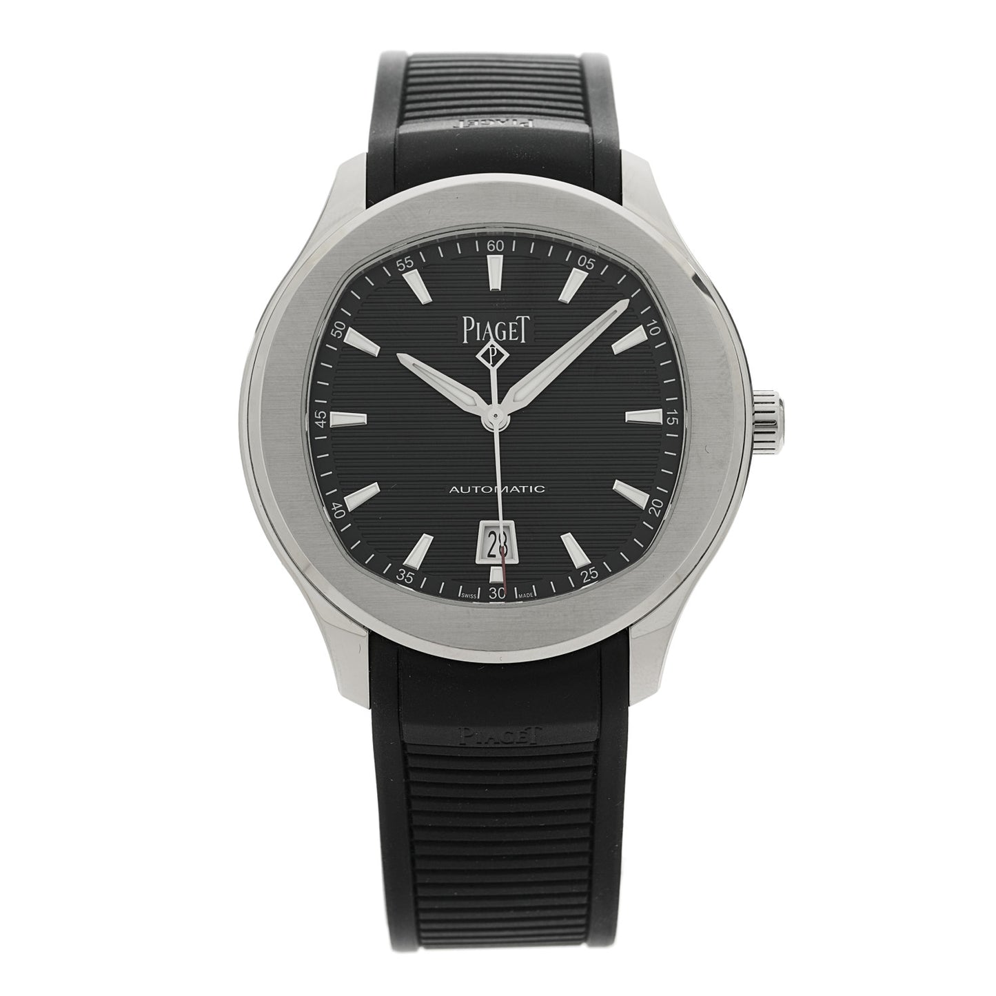 Stainless Steel Rubber 42mm Polo Date Automatic Watch Black