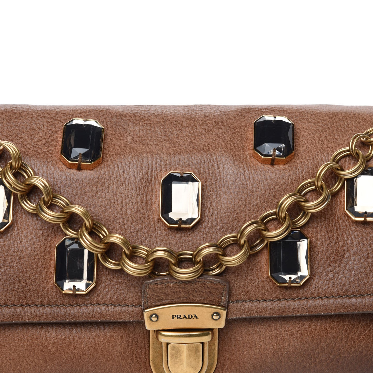 Cervo Pietre Jeweled Shoulder Bag Cammello