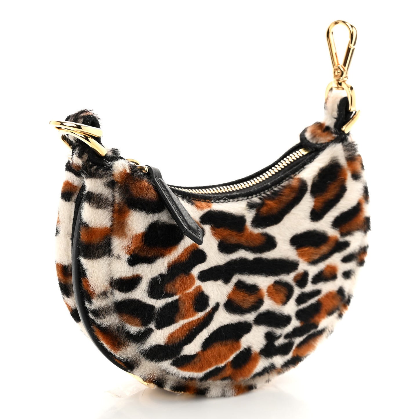 Sheepskin Vitello Grace Pony Hair Ocelot Nano Fendigraphy Hobo Charm Multicolor Black