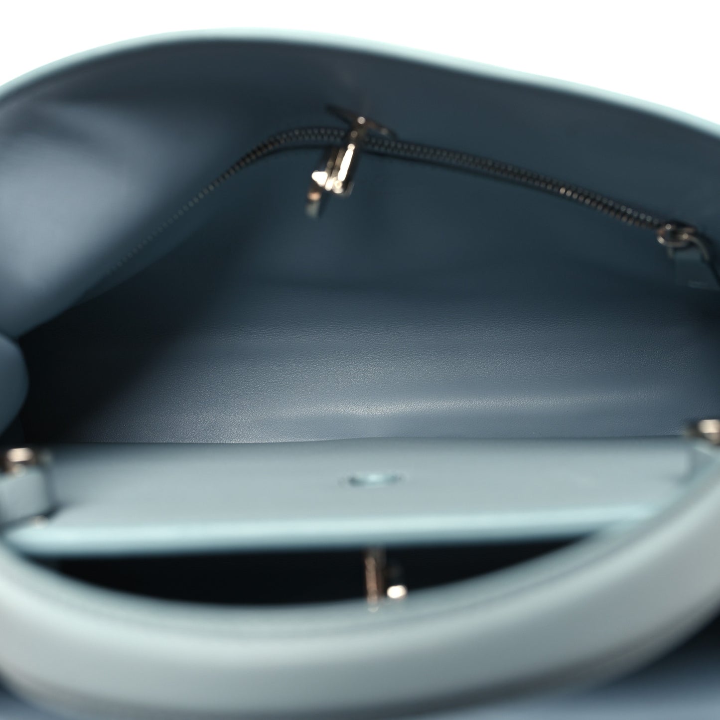 Grained Calfskin Cluisee Petite Top Handle Bag Sky Blue