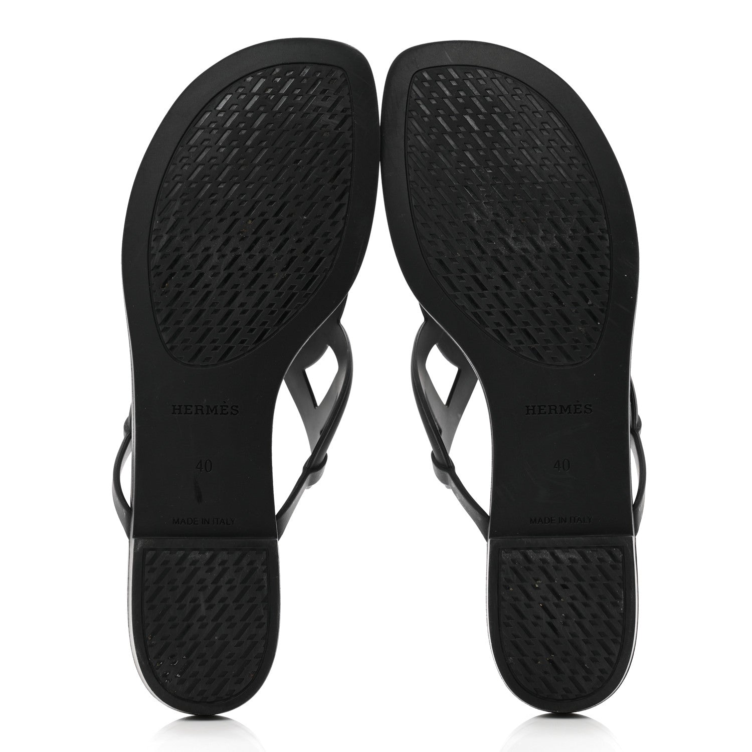 Hermes Rubber Womens Egerie Sandals 40 Black 5 of 11