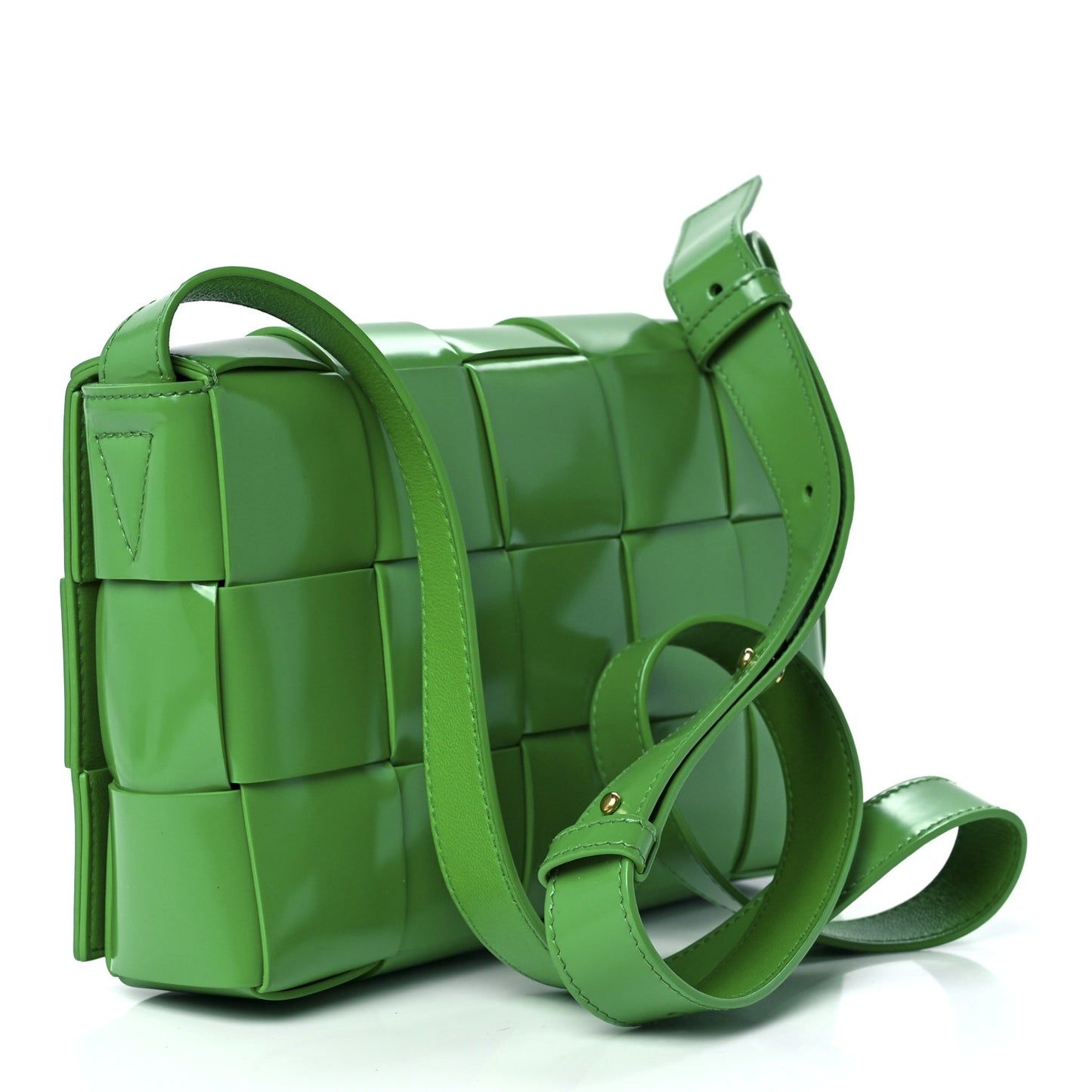 Brushed Calfskin Maxi Intrecciato Cassette Crossbody Bag Parakeet