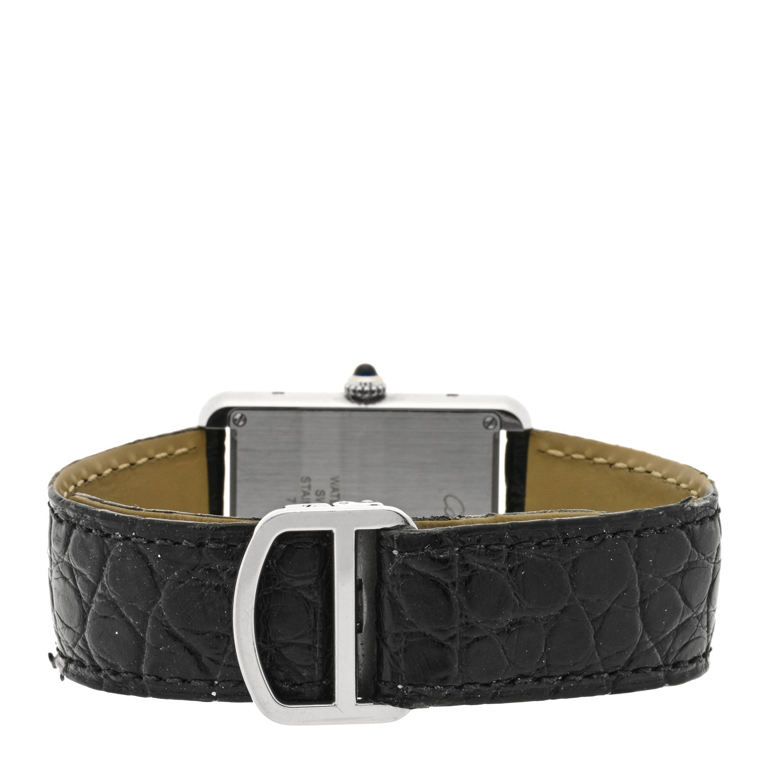 Cartier Stainless Steel Alligator 27mm Tank Solo Quartz Watch 3 of 5