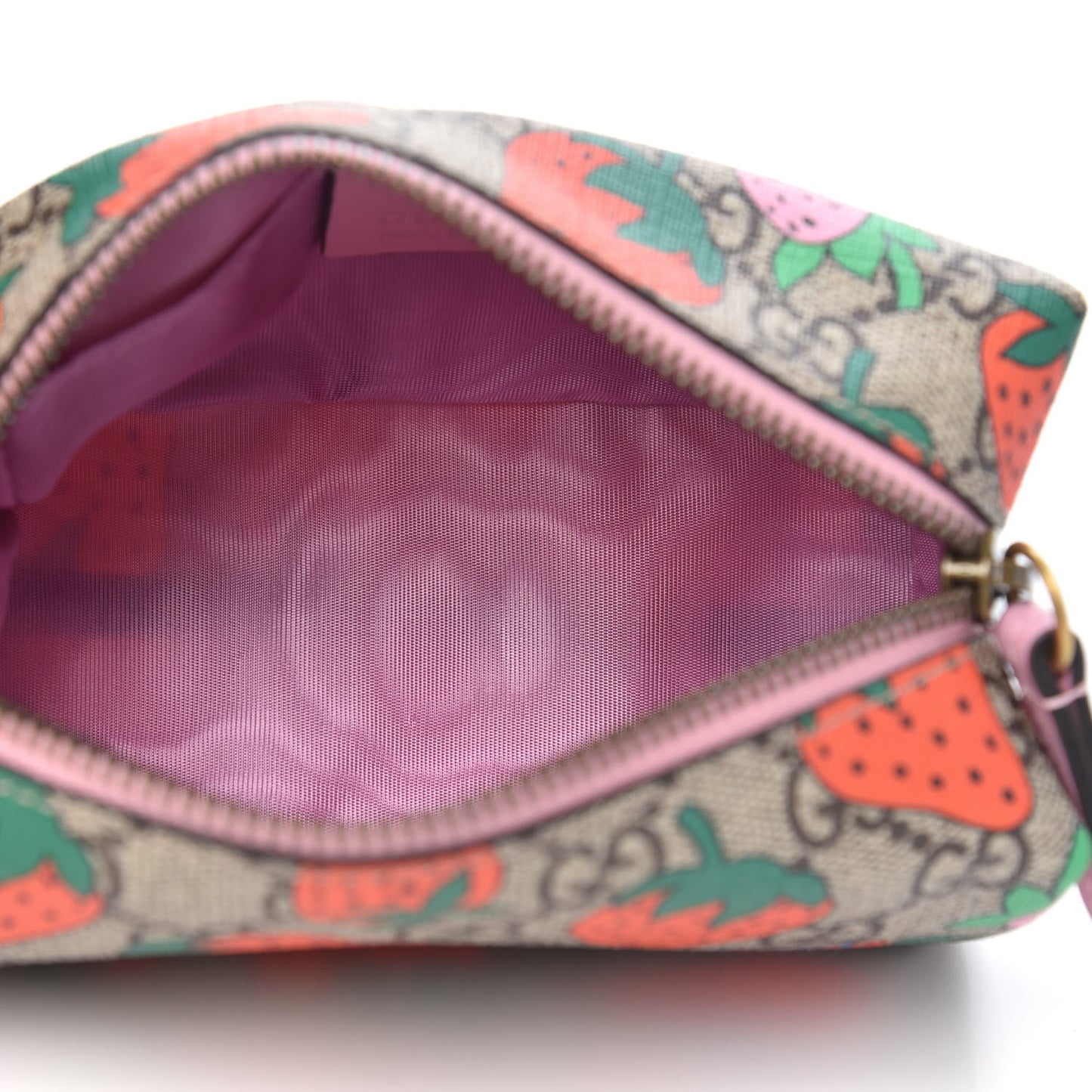 GG Supreme Monogram Strawberry Cosmetic Case