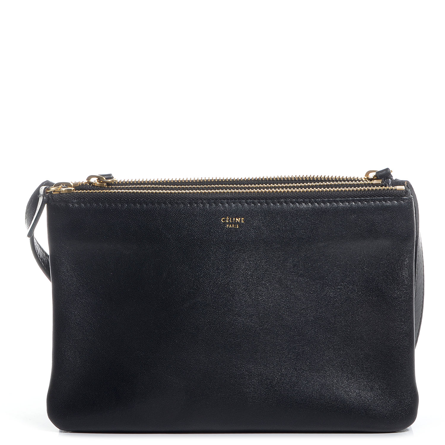 Celine Lambskin Small Trio Crossbody Bag Black 79771 – FASHIONPHILE