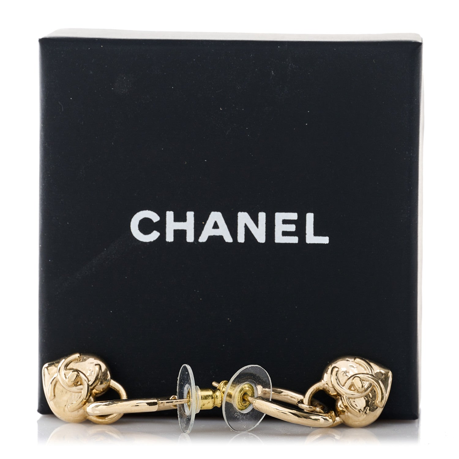 Chanel Metal CC Heart Turnlock Drop Earrings Gold 5 of 5