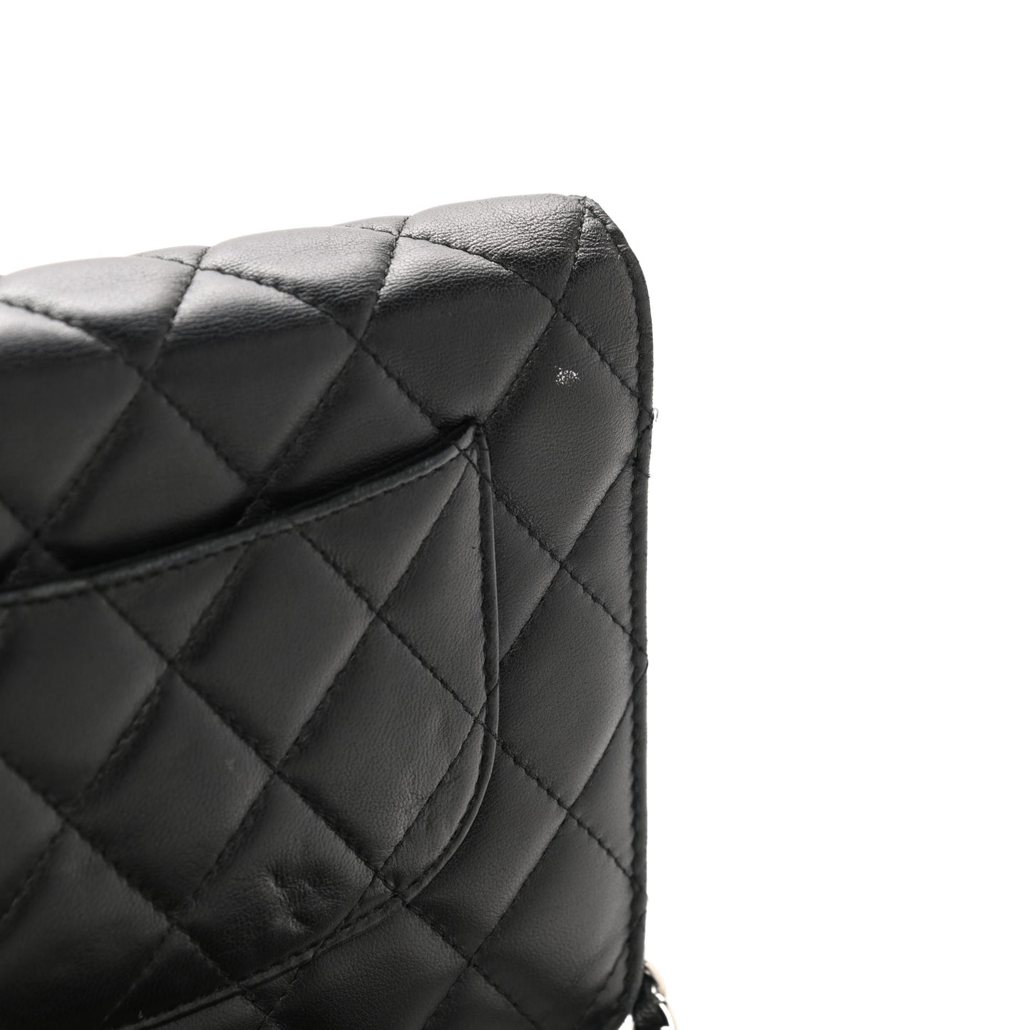 Lambskin Quilted Wallet On Chain WOC Black