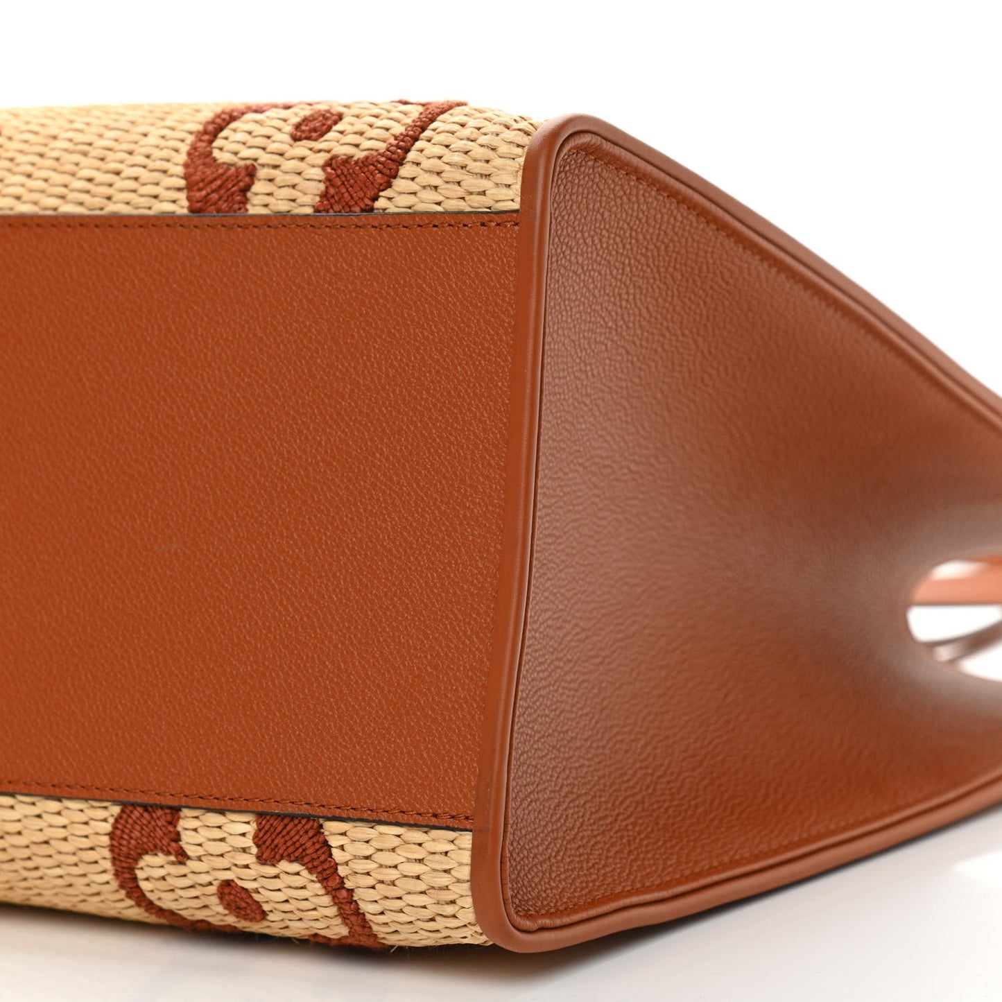 Raffia Calfskin Monogram Giant Onthego GM Tan
