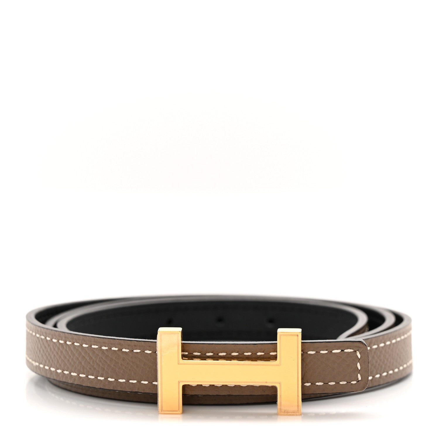 Hermes Swift Epsom 13mm Focus Belt 75 30 Black Etoupe 1920716