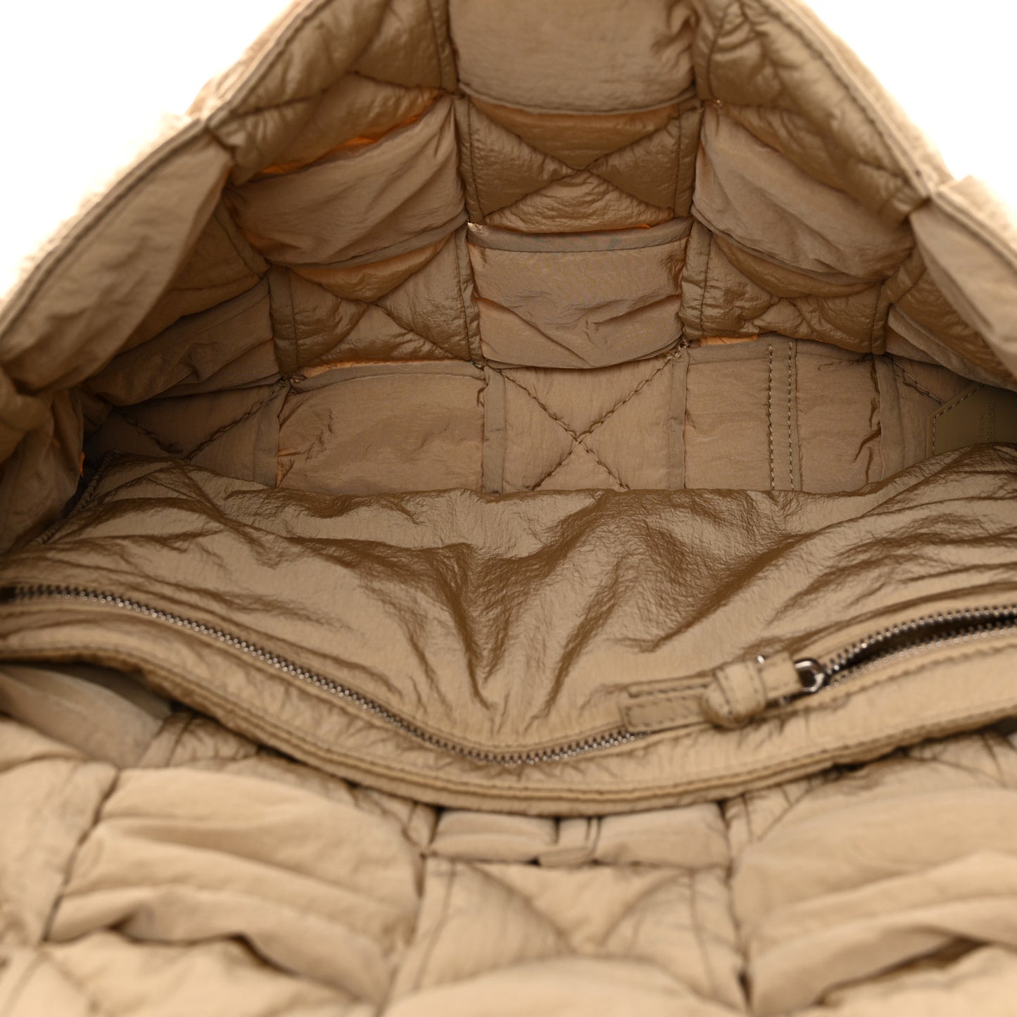 Nylon Intrecciato Padded Tech Maxi Cassette Bag Sesame