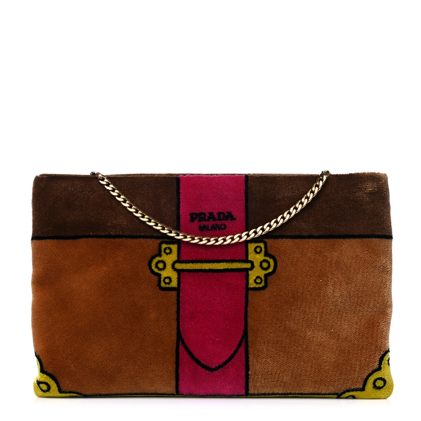 Velvet Cahier Chain Shoulder Bag Cammello