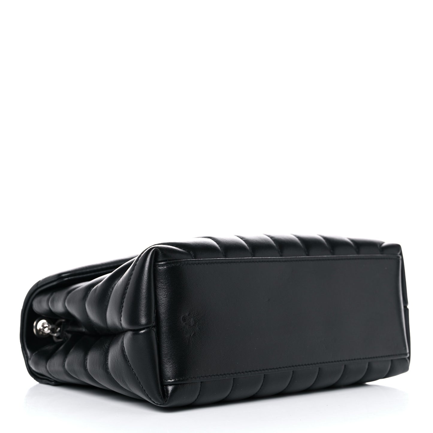 Calfskin Y Quilted Monogram Small Loulou Chain Satchel Black