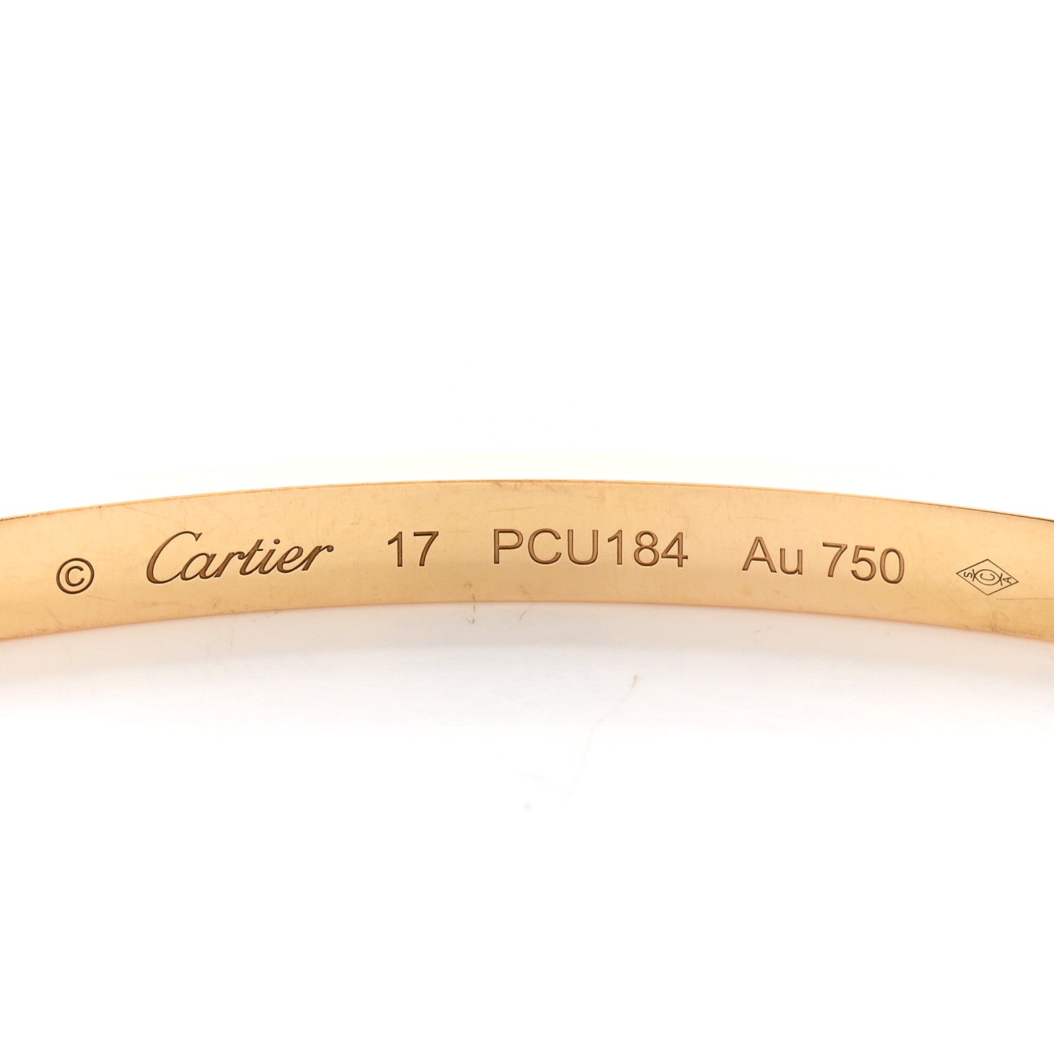 Cartier 18K Yellow Gold 6 Diamond Small LOVE Bracelet 17 4 of 5