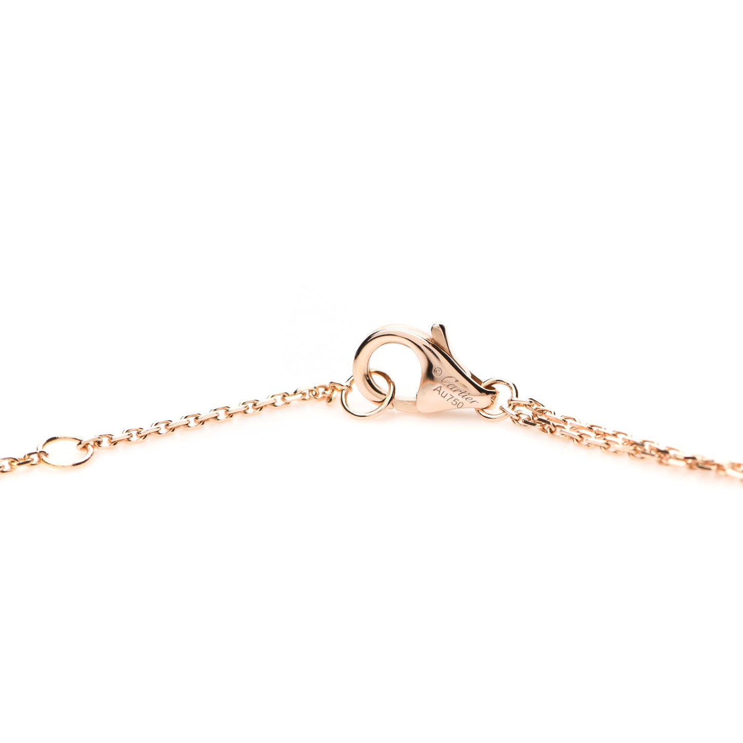 18K Pink Yellow White Gold Trinity Double Chain Pendant Necklace
