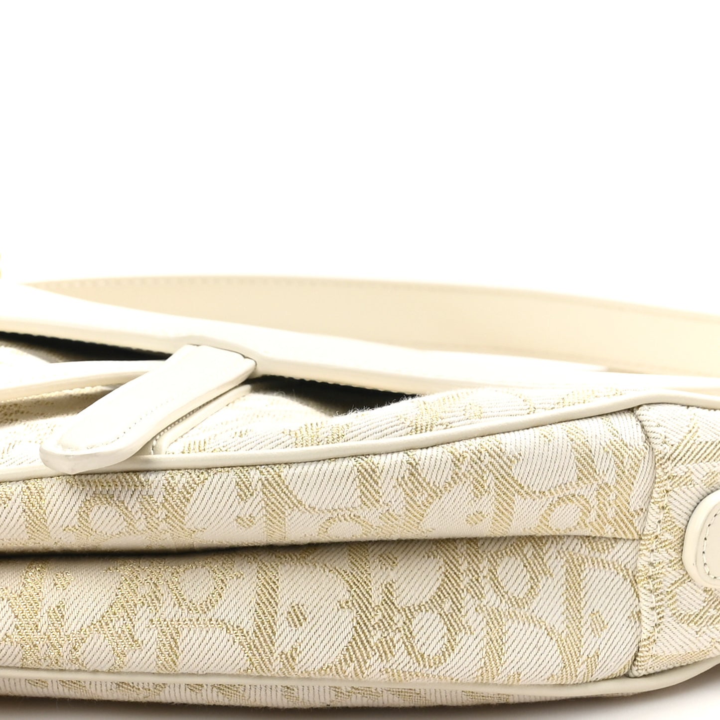 Oblique Smooth Calfskin Saddle Bag With Strap Latte