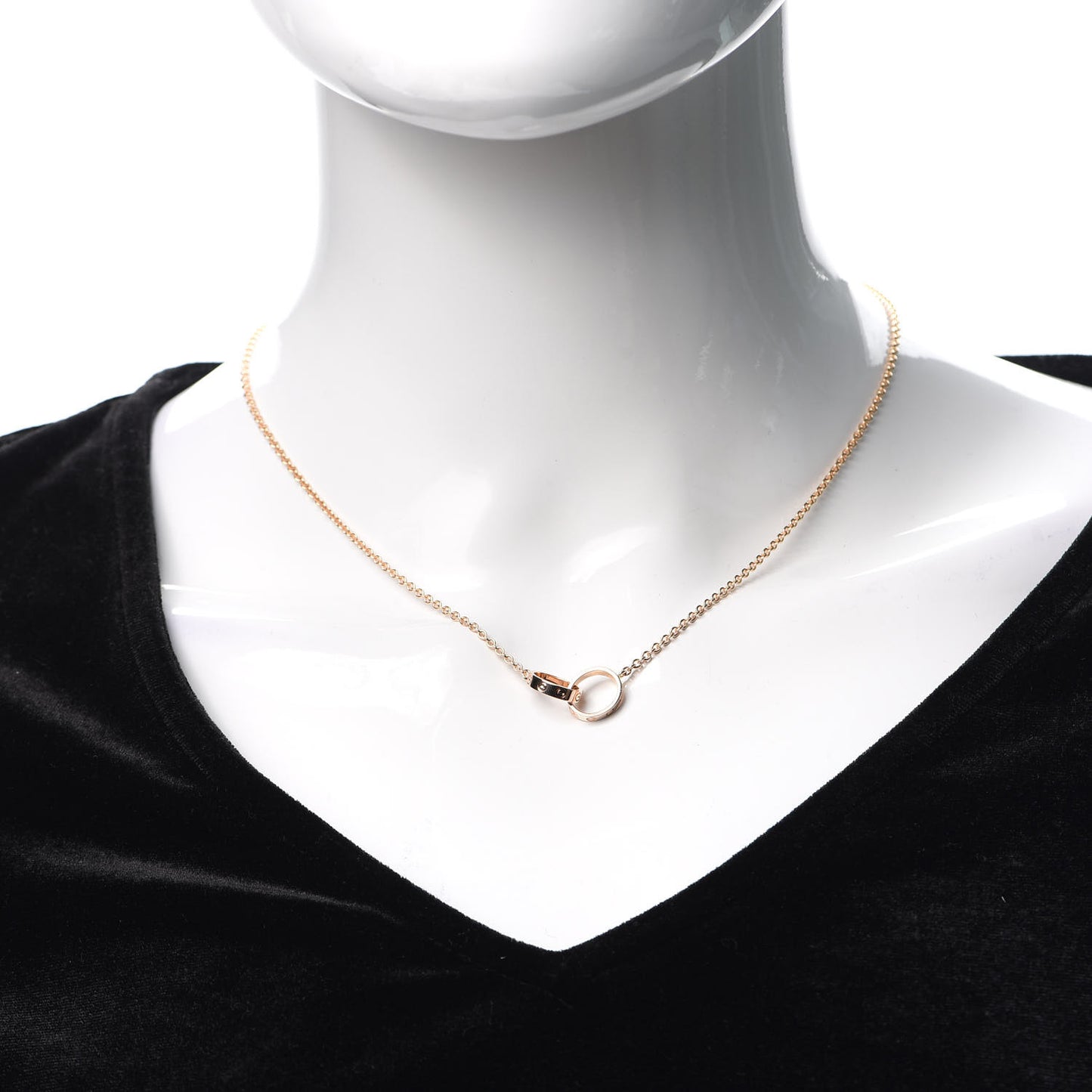 18K Pink Gold Interlocking LOVE Necklace